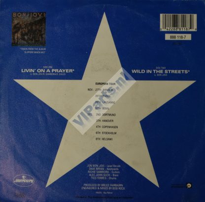 BON JOVI - Livin' On A Prayer CAT# 888 118-7 EAN 042288811879 [Cover Rear]